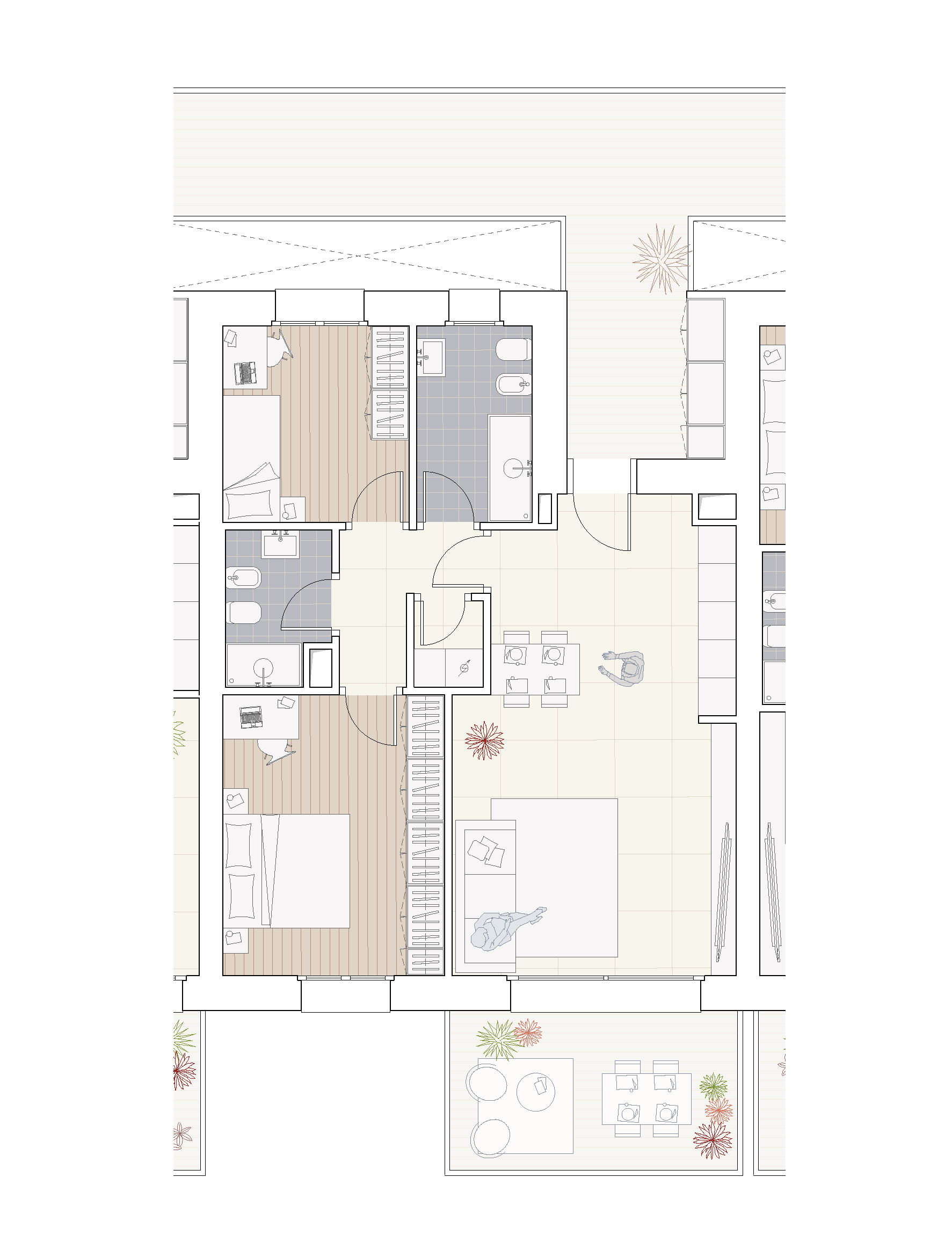 Trilocale | cucina a vista - da 106 a 108 mq commerciali circa