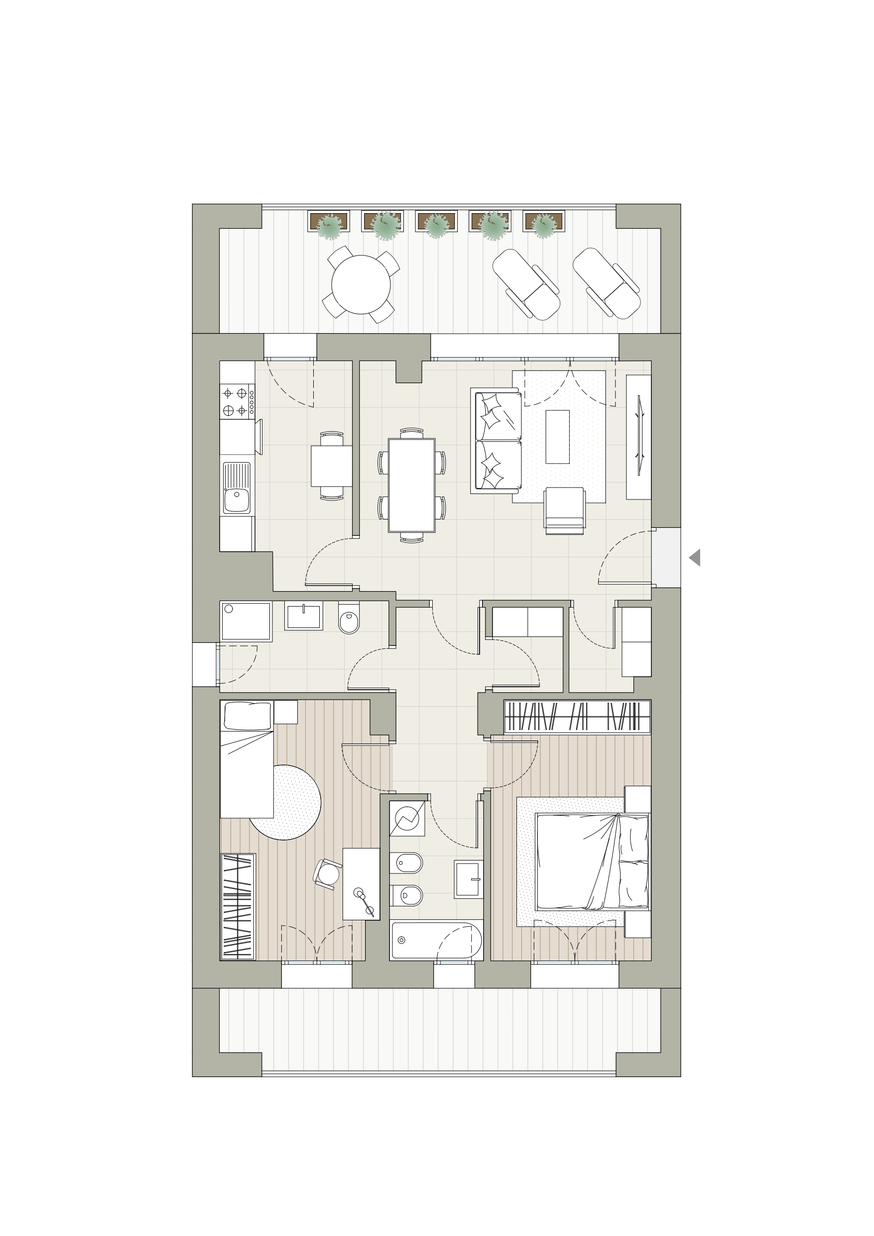 Trilocale - cucina abitabile